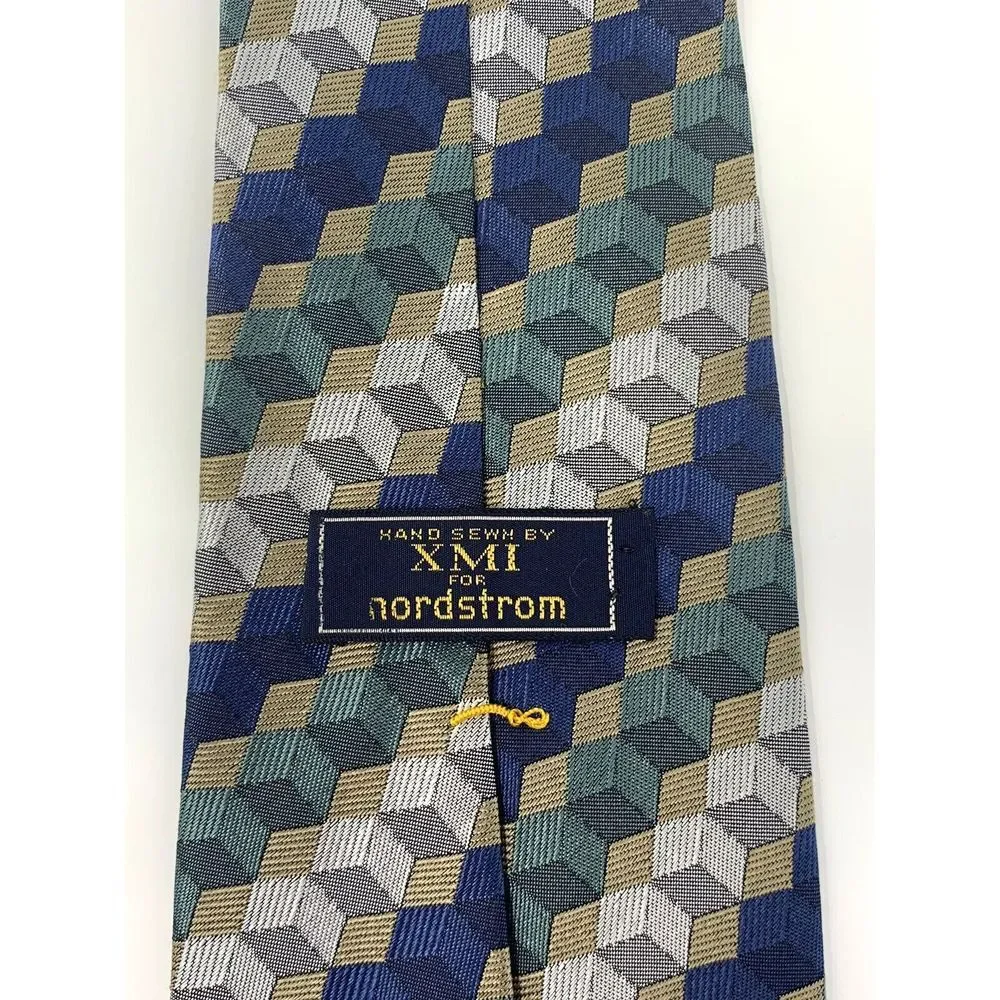 XMI for Nordstrom Geometric 100% Silk Men's Neck Tie Length‎ 58